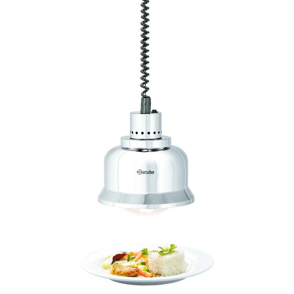 Bartscher Warmhoudlamp | Zilver | Hoogglans | 1 Infraroodlamp Incandescent | 230v | 230x230x250(h)mm