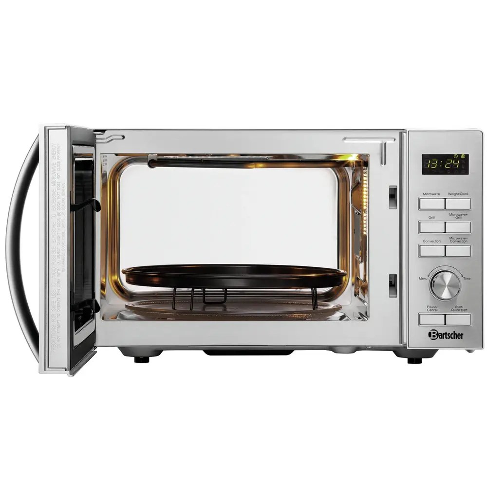 Bartscher Combimagnetron | Rvs | 25l | 900w | Grillfunctie | Programmering | 230v | 490x435x280(h)mm