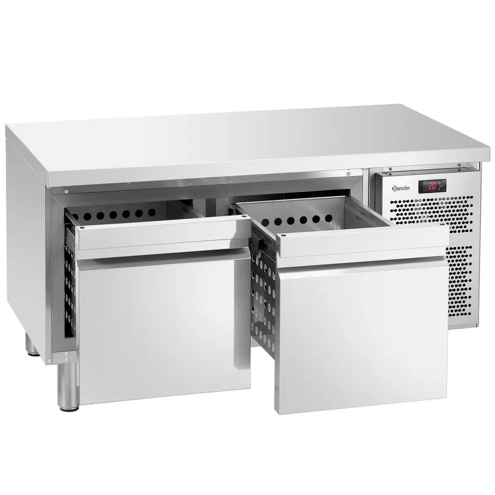 Bartscher Koelwerkbank | Laag Model | Energiezuinig | 180l | 2 Laden (1/1 Gn) | -2°c/+8°c | Geforceerd | 1200x660x640(h)mm