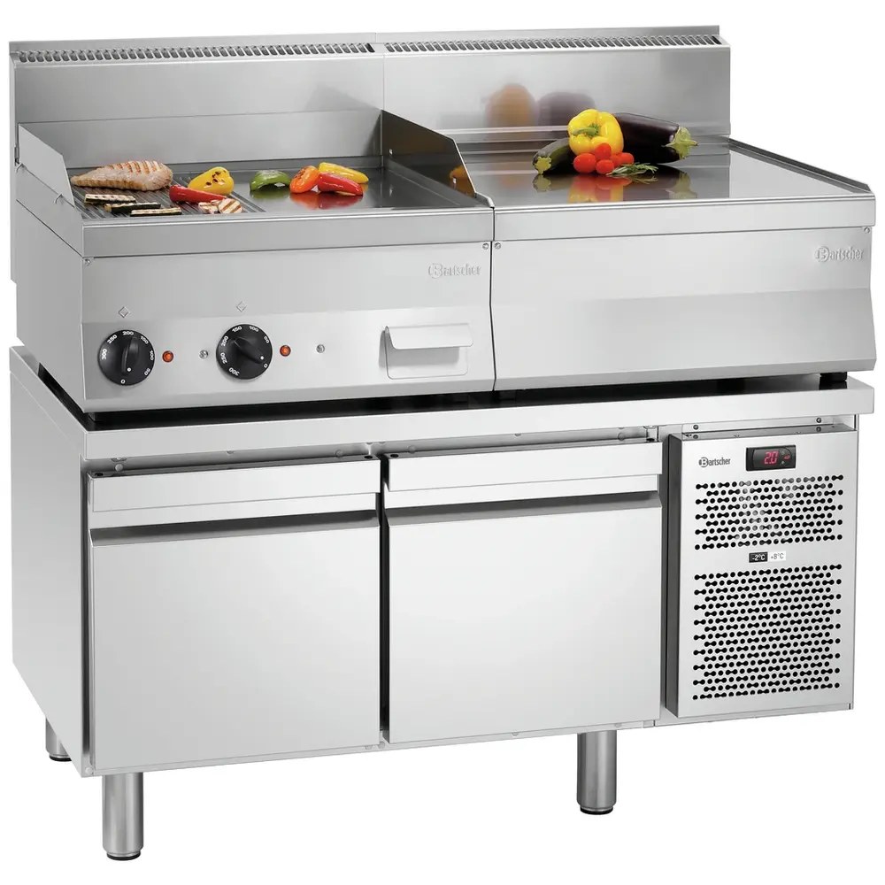 Bartscher Koelwerkbank | Laag Model | Energiezuinig | 180l | 2 Laden (1/1 Gn) | -2°c/+8°c | Geforceerd | 1200x660x640(h)mm