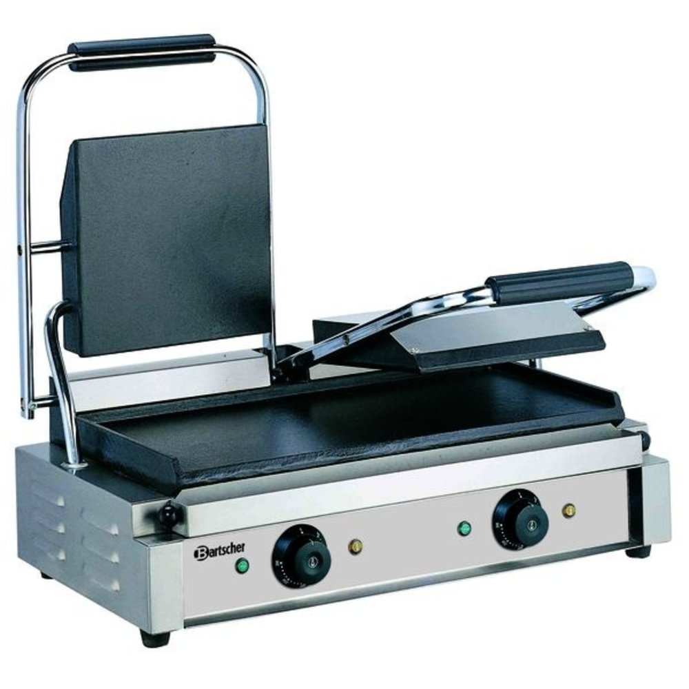 Bartscher Contactgrill 3600 2G | Glad | 3.6 kW | Grillplaten Gietijzer/geëmailleerd | 570x395x210(h)mm