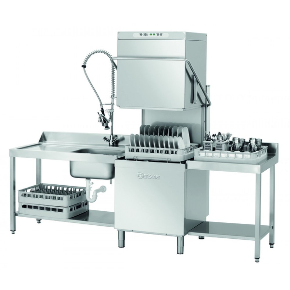 Bartscher Horeca Doorschuifvaatwasser DS 2002 | 600x500mm Mand | Met Afvoerpomp+zeepdispenser | 790x955x1535(h)mm