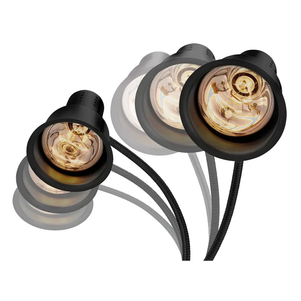 Bartscher Warmhoudlamp | Zwart | Flexibel | 2x 250w | Incl. Lampen | 335x520x700(h)mm