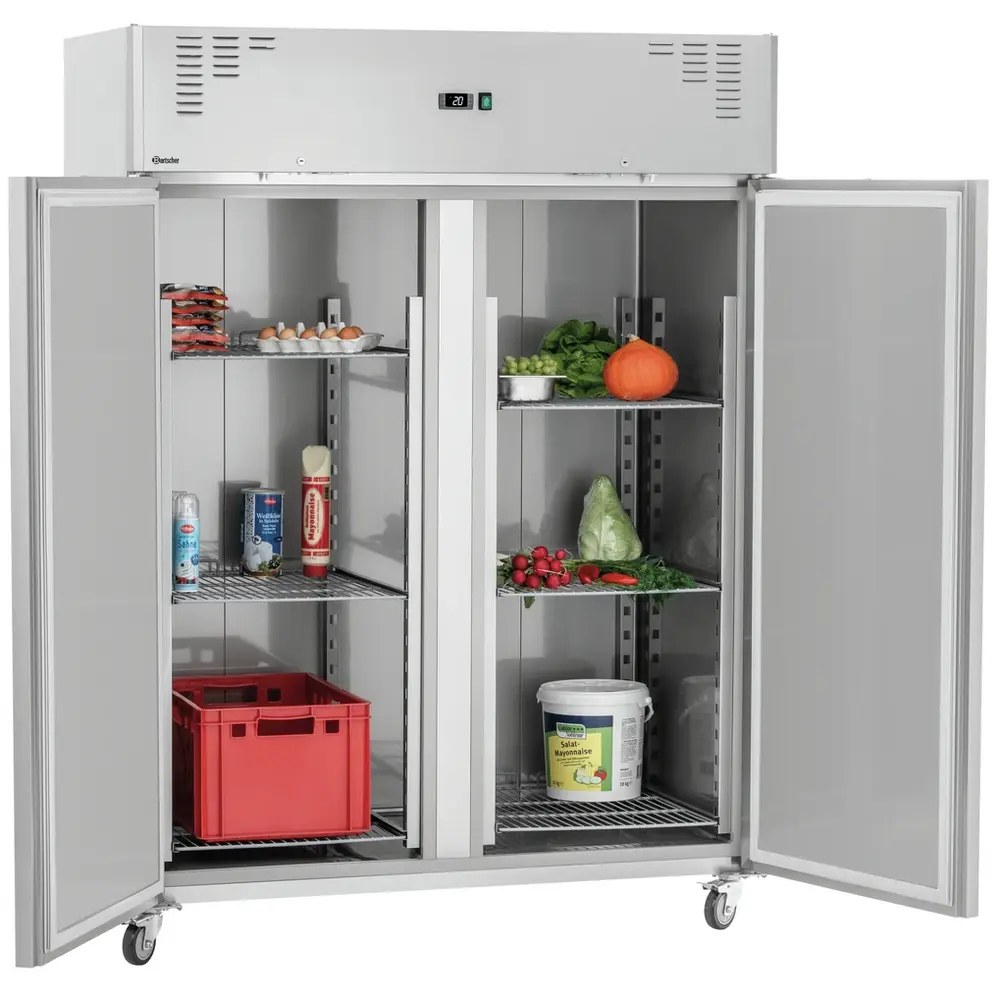 Bartscher Koelkast | 1350l (2/1 Gn) | Rvs | 0°c/+8°c | Geforceerd | Wielen (geremd) | 1485x835x2050(h)mm
