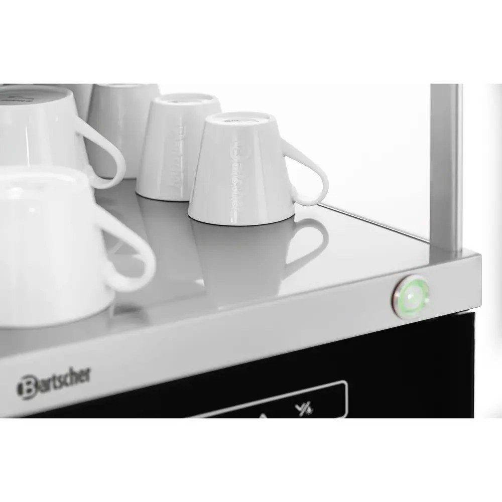 Bartscher Melkkoeler + Kopjesverwarmer | Rvs/zwart | 12l (+1°c/+6°c) | 30 Kopjes (30°c/60°c) | 0.23kw (230v) | 305x485x537(h)mm