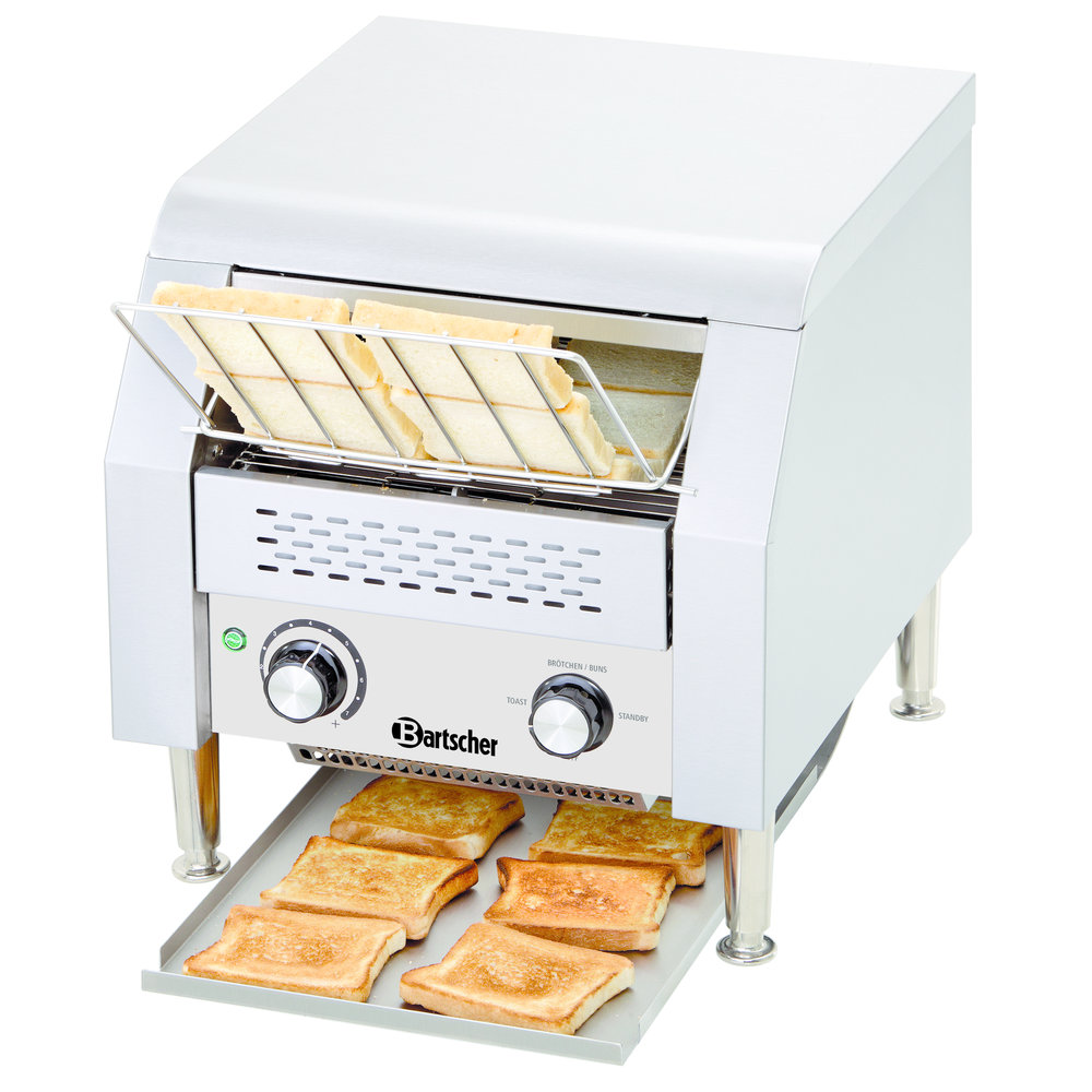 Bartscher Doorlooptoaster | Rvs | 2.24kw | Cap. 150 Sneden/uur | 370x420x390(h)mm