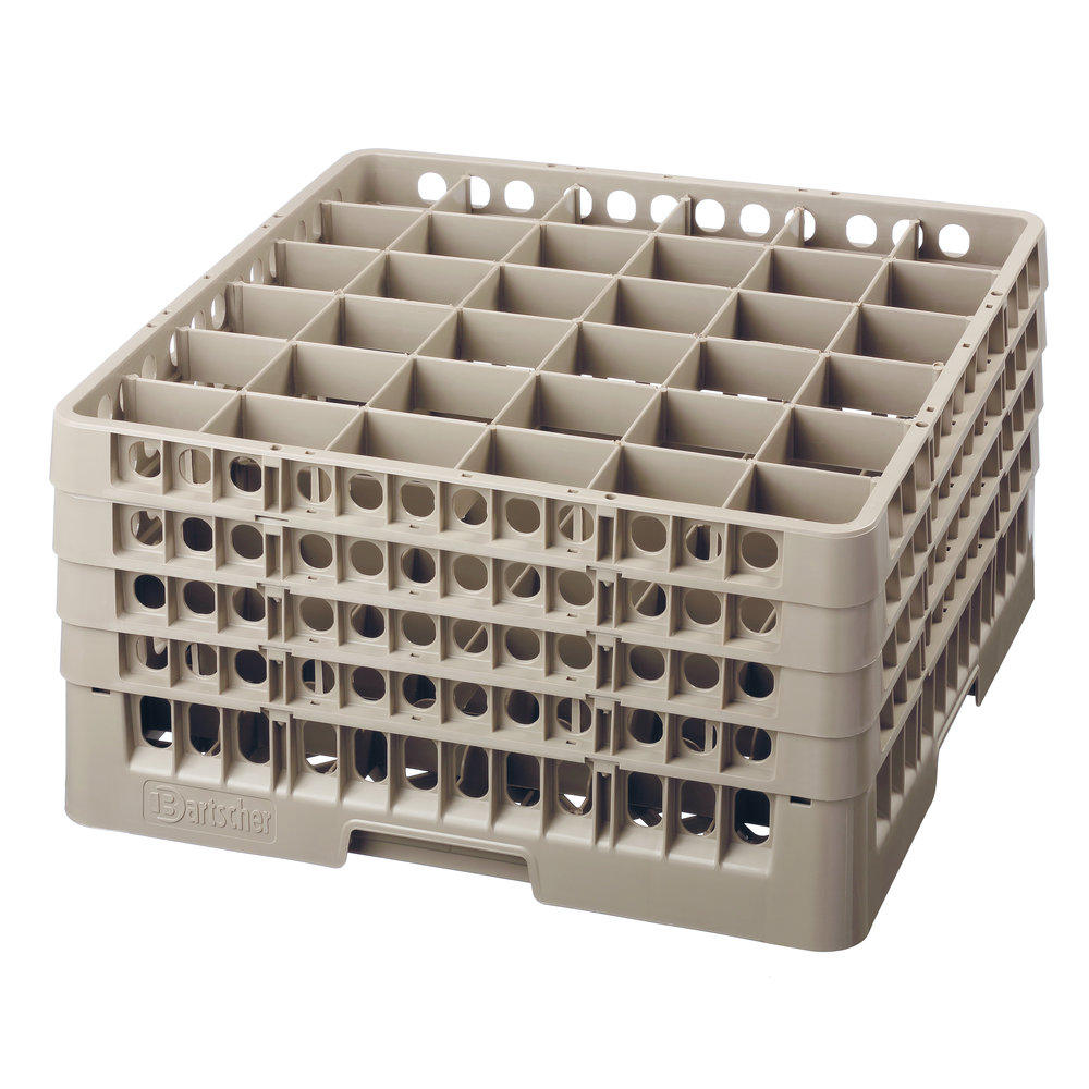 Bartscher Glazenkorf Kunststof Bruin | 36 Vakken | 500x500x266(h)mm