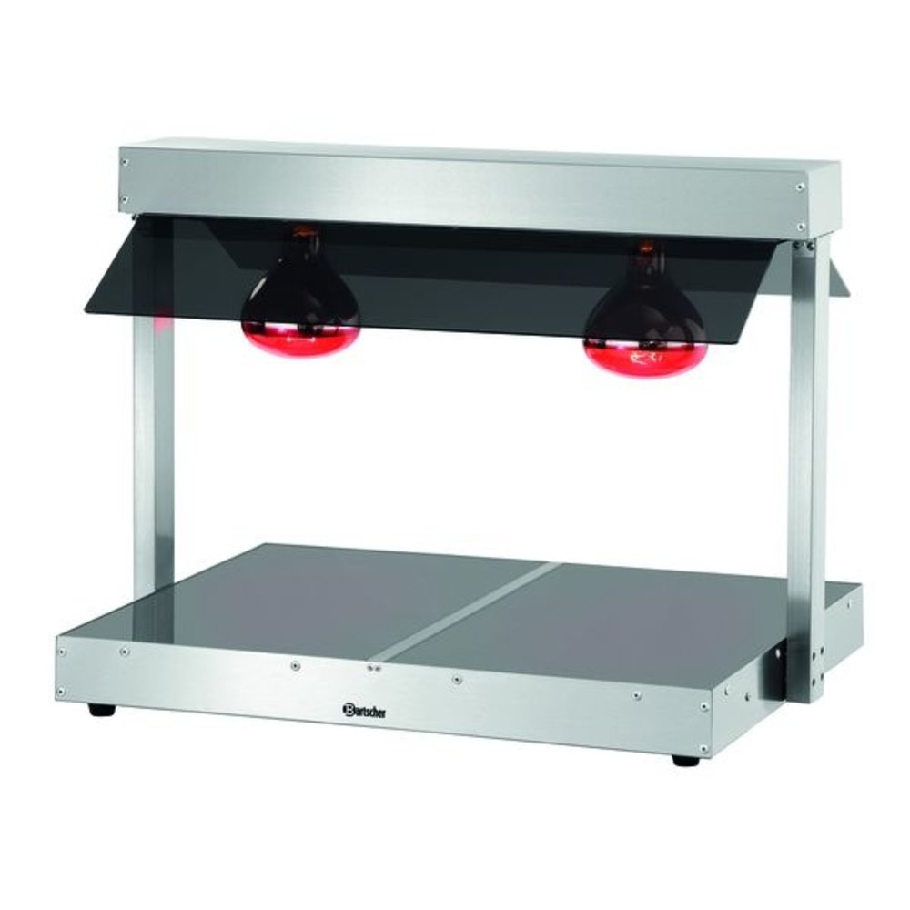 Bartscher Warmhoudplaat + Infraroodlampen | Rvs | 30°c/85°c | 230v | 740x565x570(h)mm