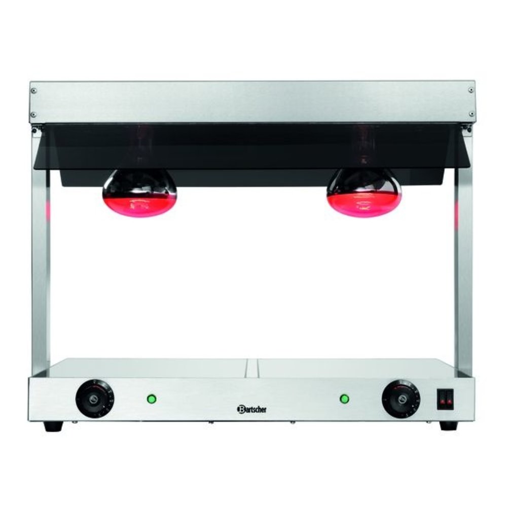 Bartscher Warmhoudplaat + Infraroodlampen | Rvs | 30°c/85°c | 230v | 740x565x570(h)mm