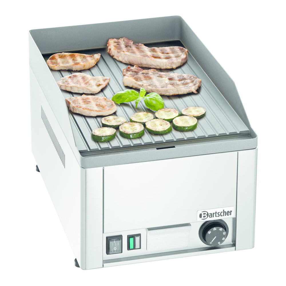 Bartscher Bakplaat/grillplaat | Gdp 320e-r | Bakplaat Geribbeld (b)320x(d)480mm | 3kw | 325x580x310(h)mm