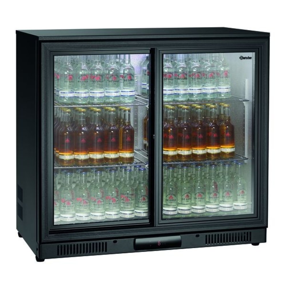 Bartscher Barkoelkast | Zwart | 176l | 2 Zelfsluitende Schuifdeuren Deuren | 230v | 900x530x850(h)mm