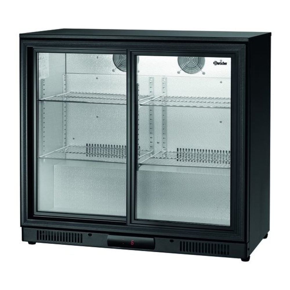 Bartscher Barkoelkast | Zwart | 176l | 2 Zelfsluitende Schuifdeuren Deuren | 230v | 900x530x850(h)mm