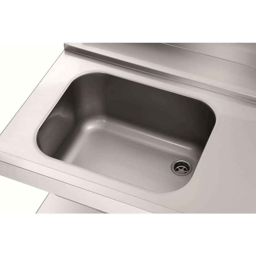 Bartscher Aanvoertafel Ds-r1 Bas | Spoelbank Links Met Bodemschap + Achteropstand | 1200x720x850(h)mm