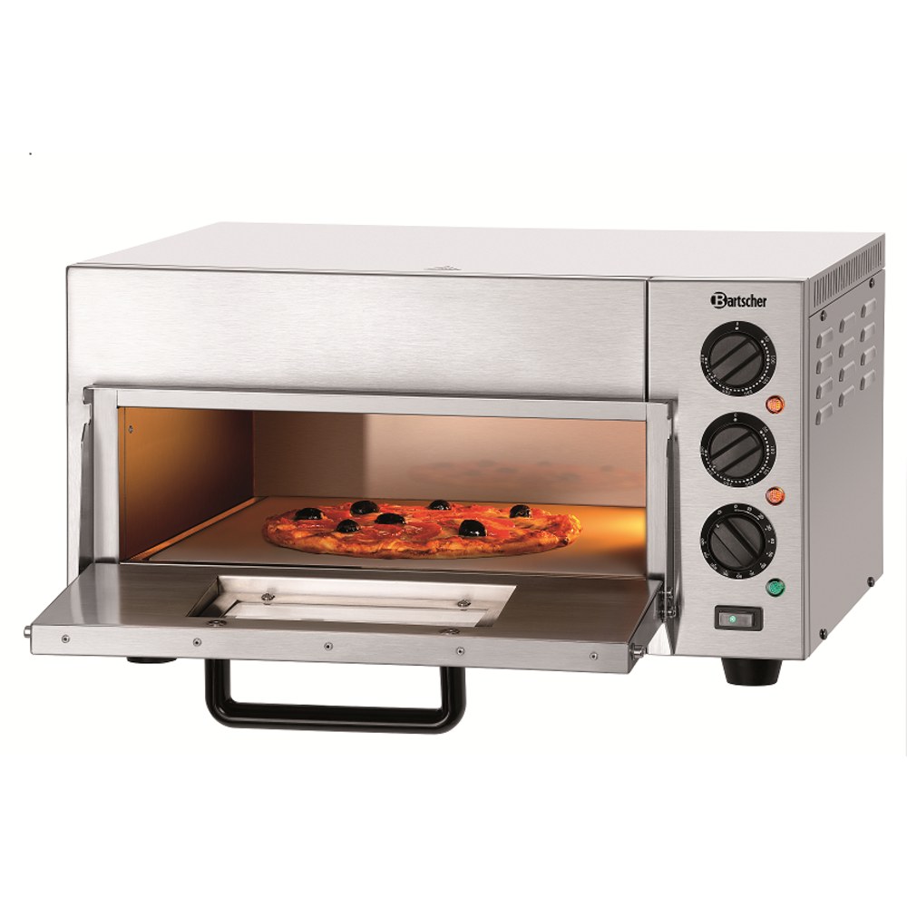 Bartscher Pizzaoven St415 | 1x ø40cm | 1 Kamer | 2kw | Bodem Met Hittebestendige Steen | 565x585x265(h)mm