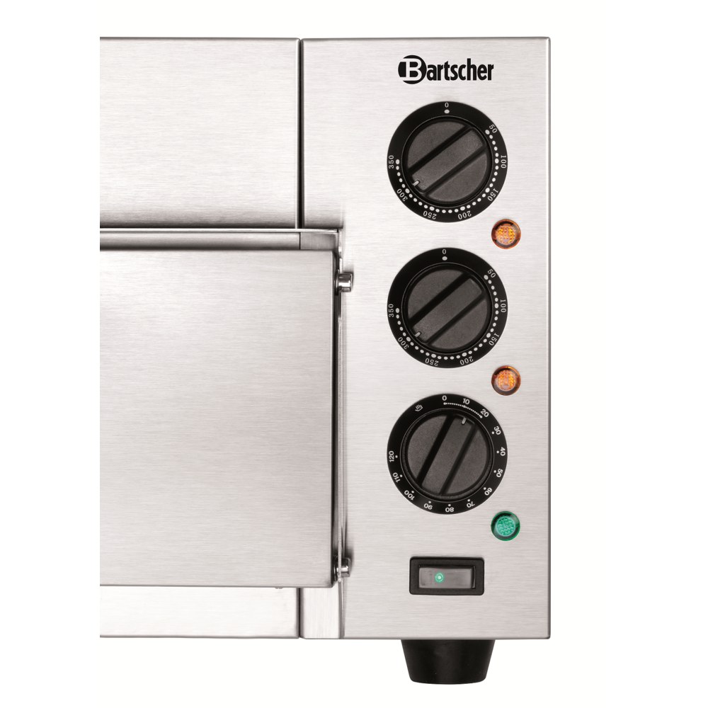 Bartscher Pizzaoven St415 | 1x ø40cm | 1 Kamer | 2kw | Bodem Met Hittebestendige Steen | 565x585x265(h)mm