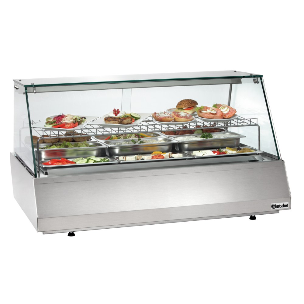 Bartscher Koelvitrine | 165l | 3/1 GN | Grijs | +6°c/+10°c | 2 Schappen | 1075x775x590(h)mm