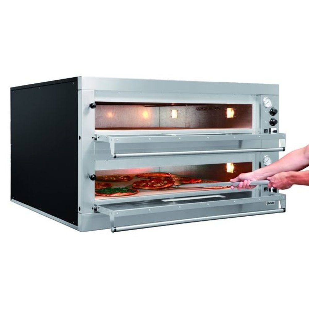 Bartscher Pizzaoven | ET 205-2bk | 2x9 ø33cm | 2 Kamers | Bodem Van Hittebestendige Steen | 1310x1270x760(h)mm