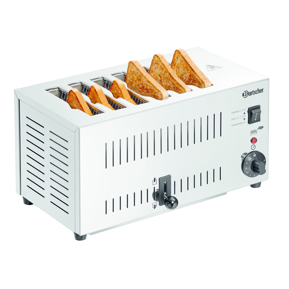 Bartscher Toaster | Ts60 Rvs | 2.5kw | 6 Sleuven | 405x265x220(h)mm