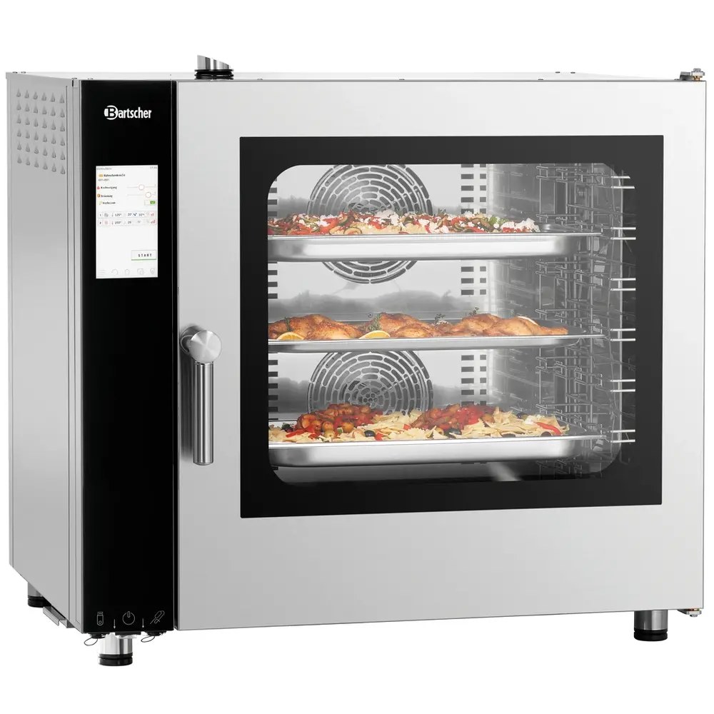 Bartscher Combisteamer | Silversteam2 | Elektrisch | 7 Niveaus (1/1 Gn) | 50°c/300°c | 9.6kw (400v) | Touchscreen | 905x840x860(h)mm