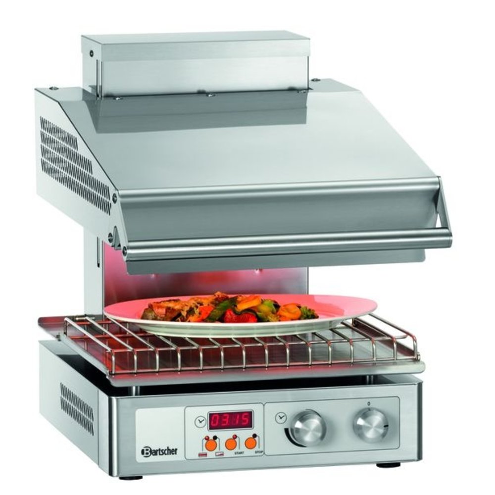 Bartscher Salamander | Hi-light Lift | Elektrisch | Rvs | 400-2z | 3kw | Infrarood Warmtestraler | 400x570x515(h)mm