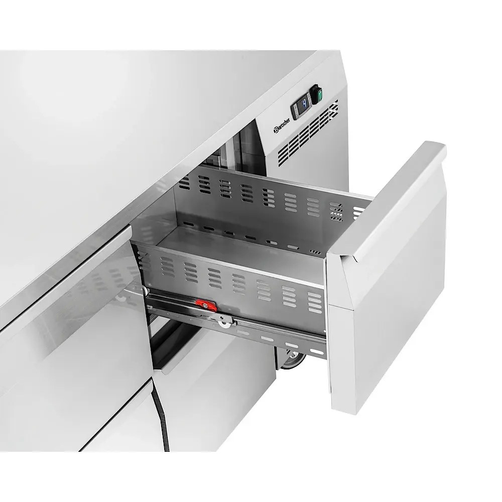 Bartscher Koelwerkbank | Easy | 285l | 4 Laden (1/1 Gn) | 0°c/+8°c | Geforceerd | Wielen (geremd) | 1350x700x850(h)mm