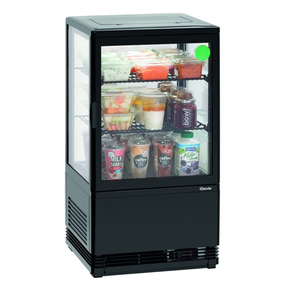 Bartscher Koelvitrine | 58l | Zwart | +2°c/+12°c | 3 Niveaus | 435x385x805(h)mm