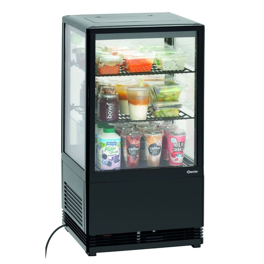 Bartscher Koelvitrine | 58l | Zwart | +2°c/+12°c | 3 Niveaus | 435x385x805(h)mm