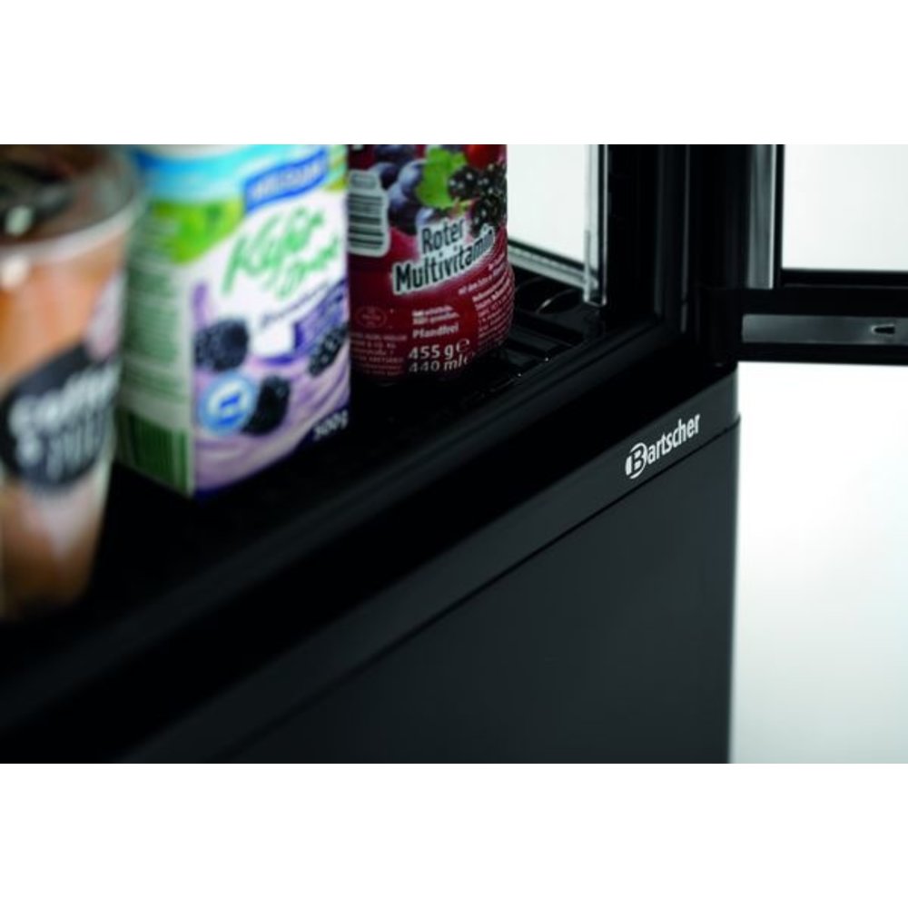 Bartscher Koelvitrine | 58l | Zwart | +2°c/+12°c | 3 Niveaus | 435x385x805(h)mm