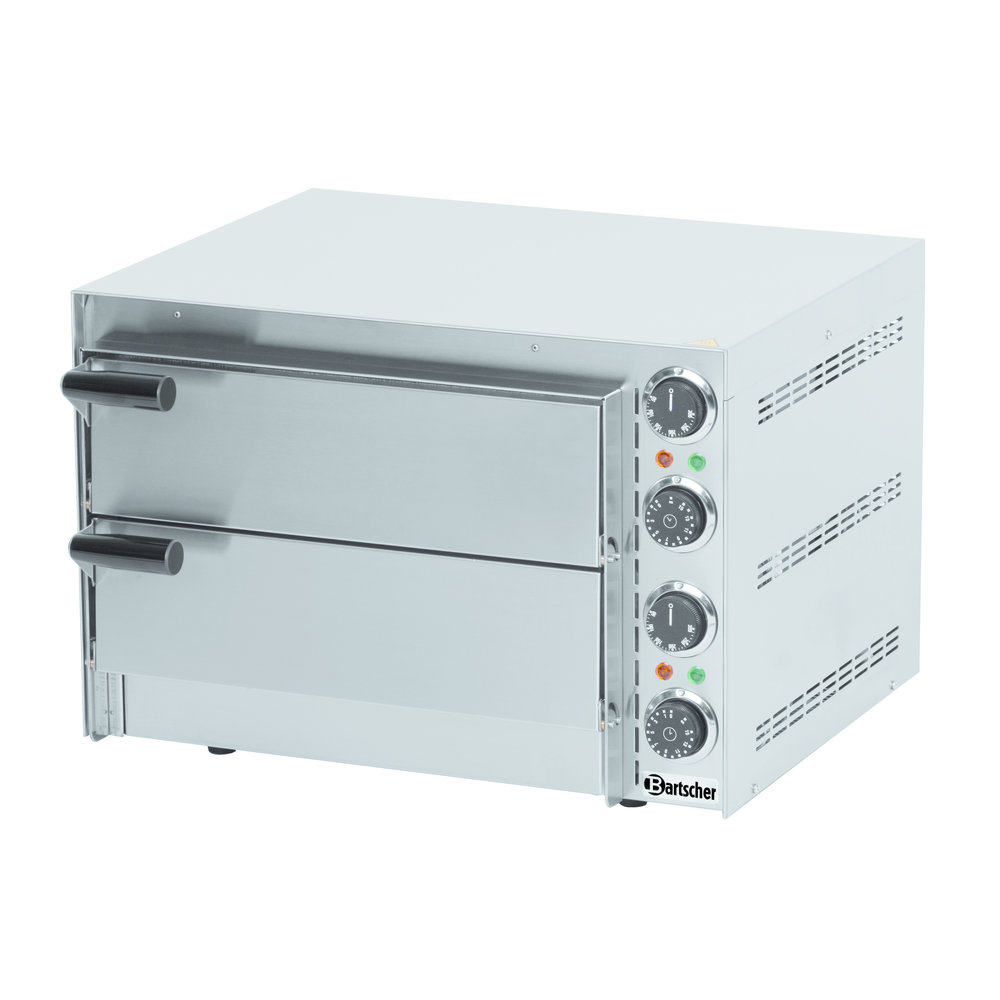Bartscher Pizzaoven | Elektrisch | Mini | 1x2 ø35cm | 2 Kamers | 2.7kw | Bodem Van Hittebestendige Steen | 545x500x380(h)mm