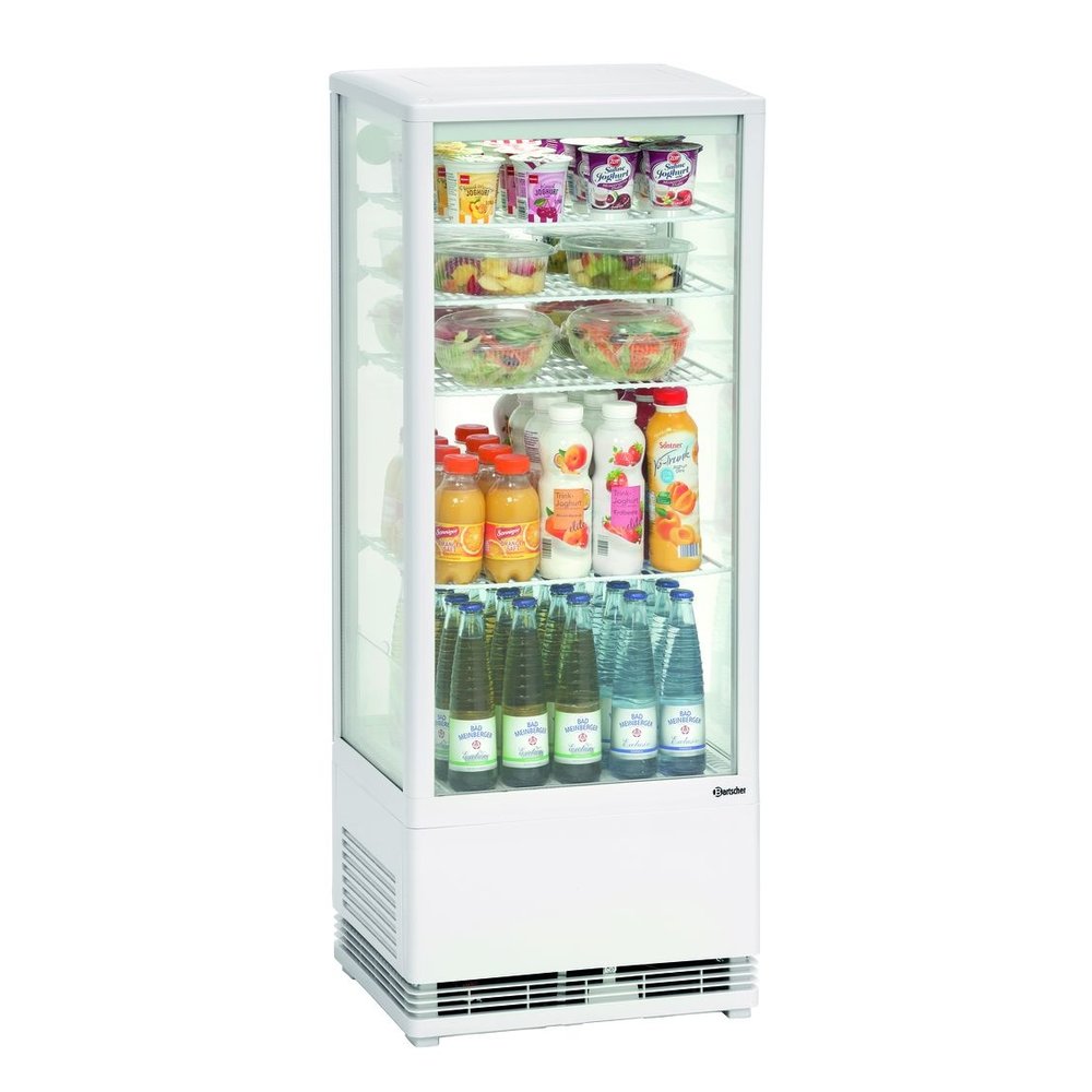 Bartscher Koelvitrine | 98l | Wit | +2°c/+12°c | 5 Schappen | 435x385x1105(h)mm