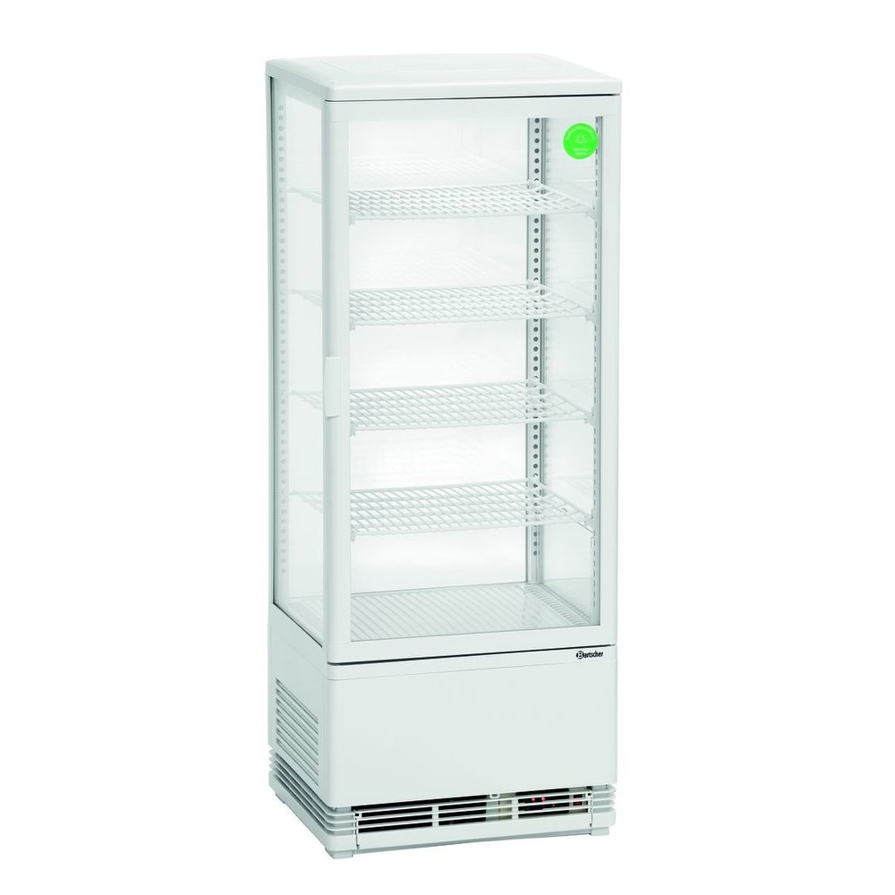 Bartscher Koelvitrine | 98l | Wit | +2°c/+12°c | 5 Schappen | 435x385x1105(h)mm