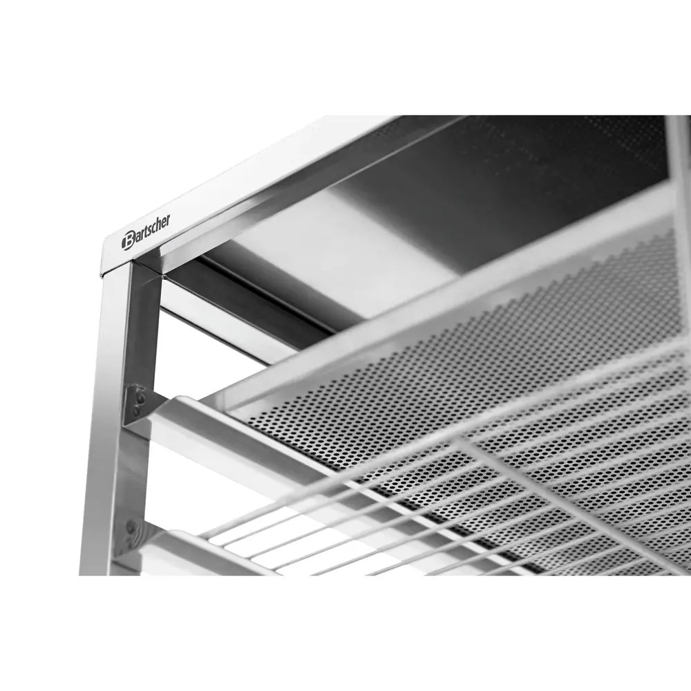 Bartscher Regaalwagen | Rvs | 7 Etages (en600x400) + Bovenblad | Wielen (geremd) | 535x745x1000(h)mm