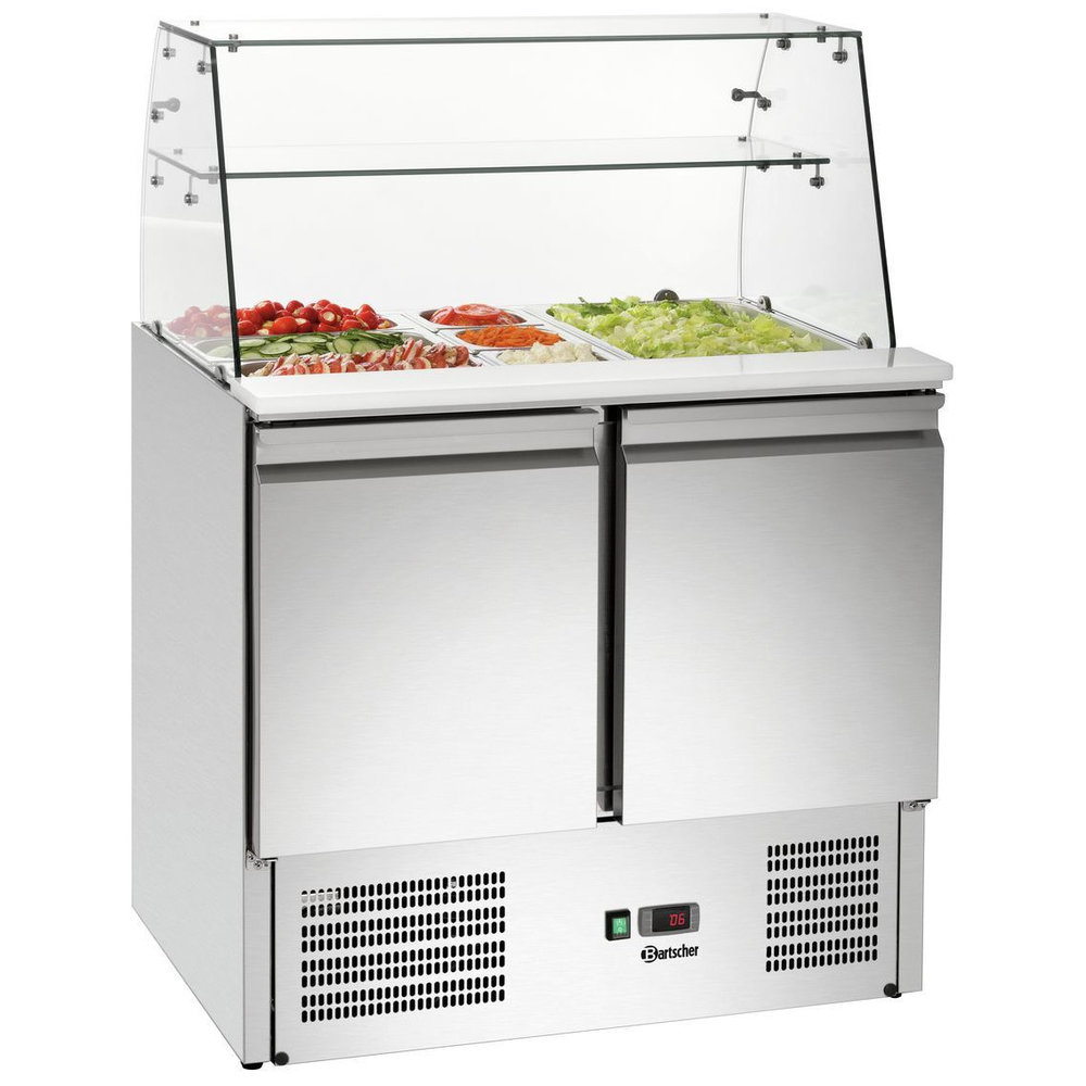 Bartscher Glazen Opbouw 900t2+gl | 1 Planchet (b)856x(d)298| 880x540x425(h)mm