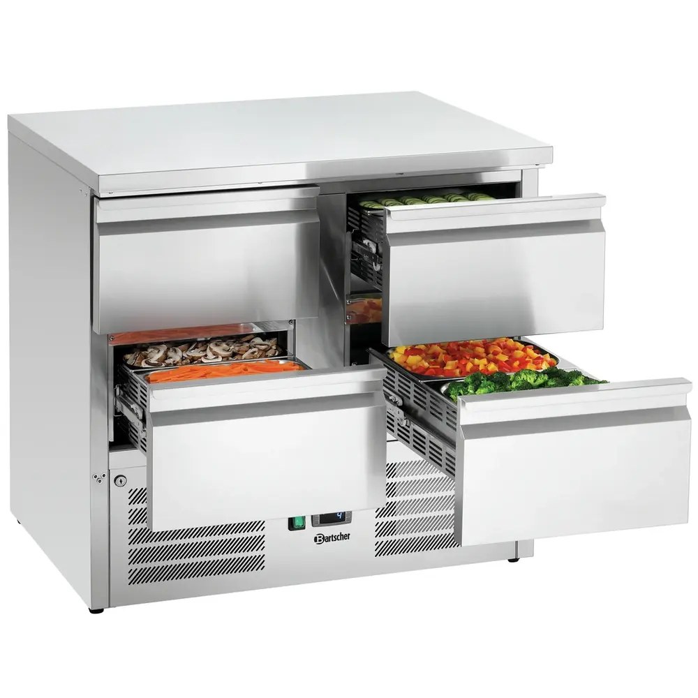 Bartscher Koelwerkbank | 260l | 4 Laden (1/1 Gn) | 0°c/+10°c | Geforceerd | 903x700x880(h)mm