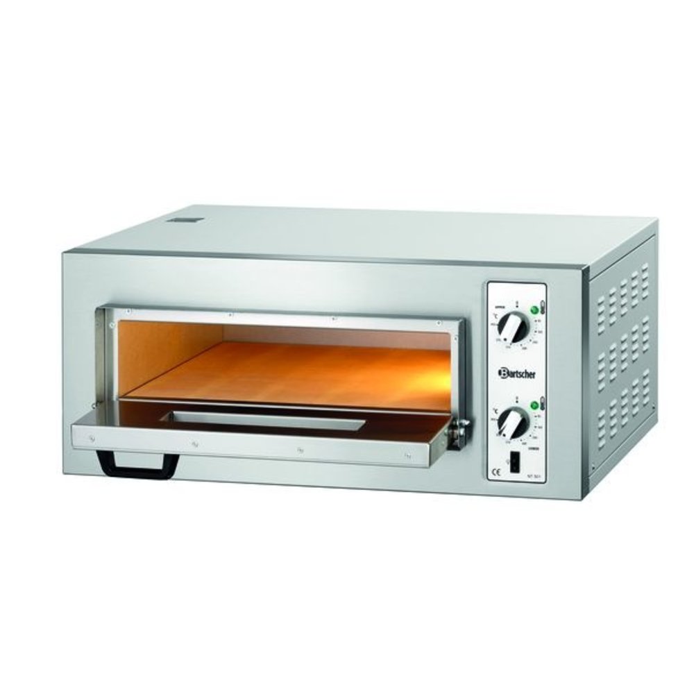 Bartscher Pizzaoven | Elektrisch | NT 501 | 4x1 ø25cm | 1 Kamer | 4kw | Bodem Van Vuurvaste Klei | 800x750x360(h)mm