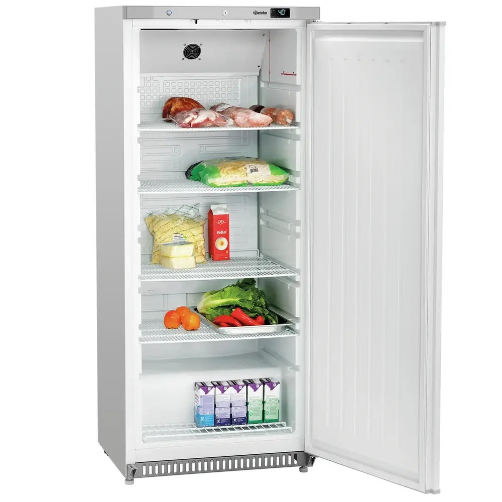 Bartscher Koelkast | Energiezuinig | 590l | Wit | 0°c/+8°c | Geforceerd | 773x742x1907(h)mm
