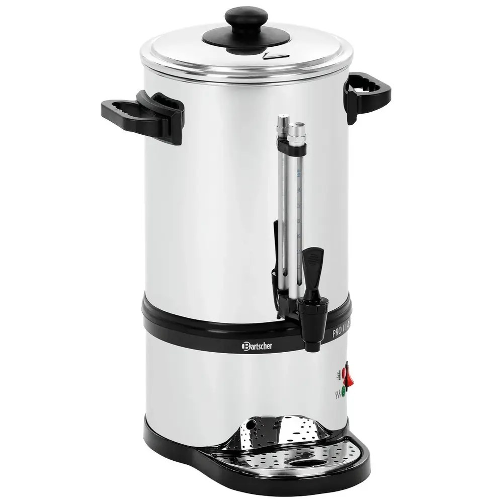 Bartscher Koffiepercolator | Pro II | Rvs/zwart | 6L | 1.2kw (230v) | Enkelwandig | Lekbak | 310x320x480(h)mm