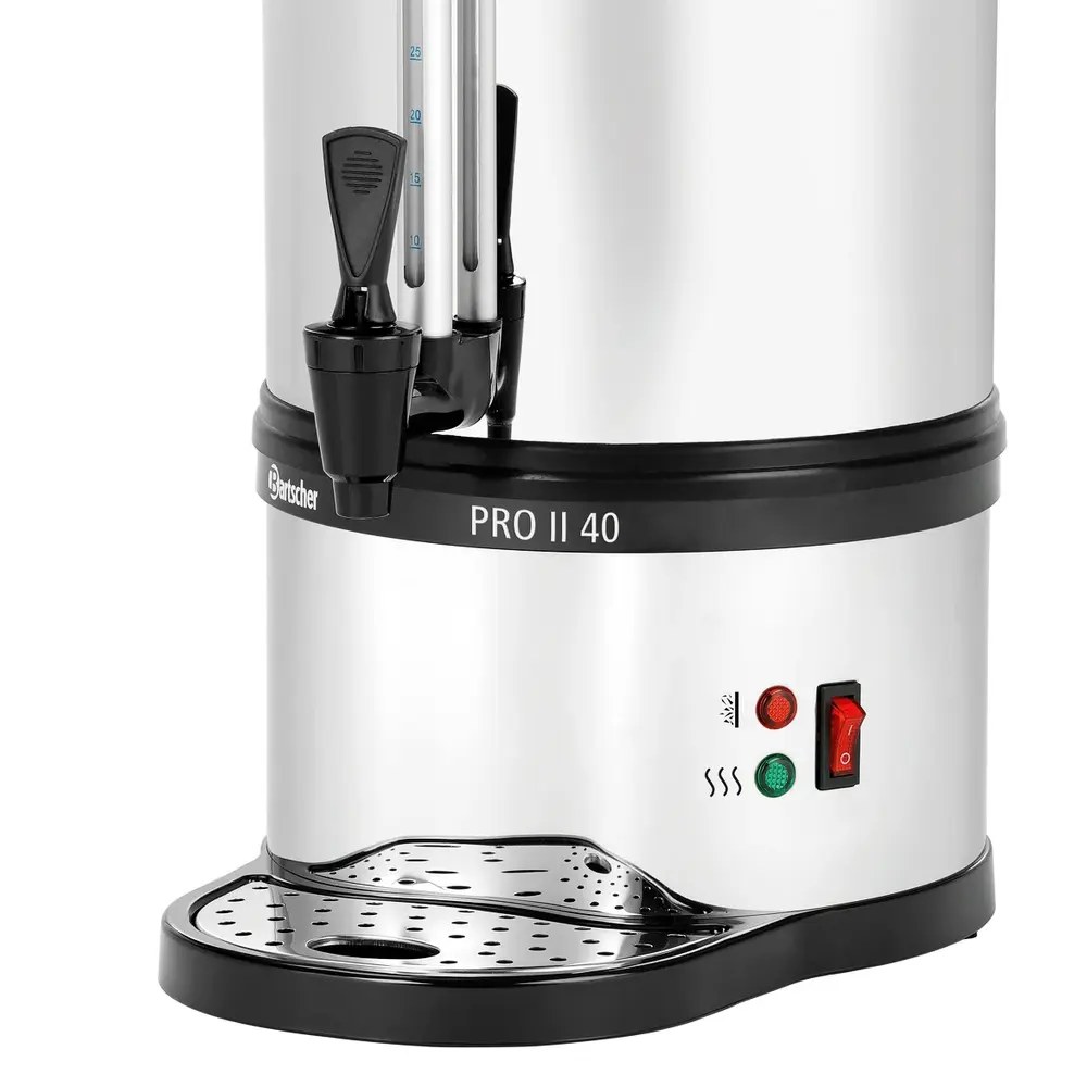 Bartscher Koffiepercolator | Pro II | Rvs/zwart | 6L | 1.2kw (230v) | Enkelwandig | Lekbak | 310x320x480(h)mm