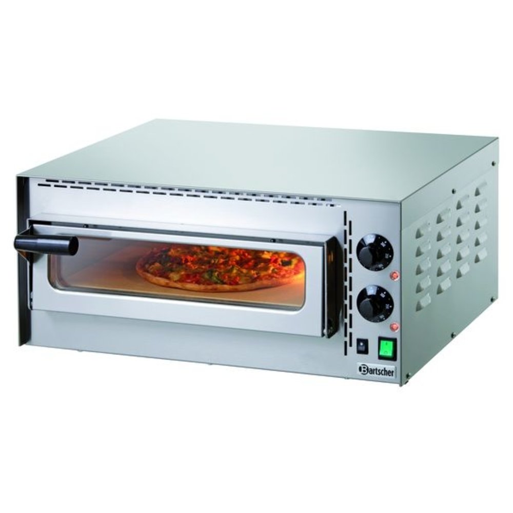Bartscher Pizzaoven | Elektrisch | Mini Plus | Rvs | 1x ø35cm | 1 Kamer | 2kw | Bodem Met Hittebestendige Steen | 575x525x270(h)mm