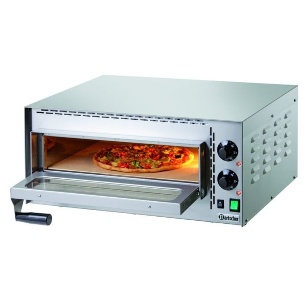 Bartscher Pizzaoven | Elektrisch | Mini Plus | Rvs | 1x ø35cm | 1 Kamer | 2kw | Bodem Met Hittebestendige Steen | 575x525x270(h)mm
