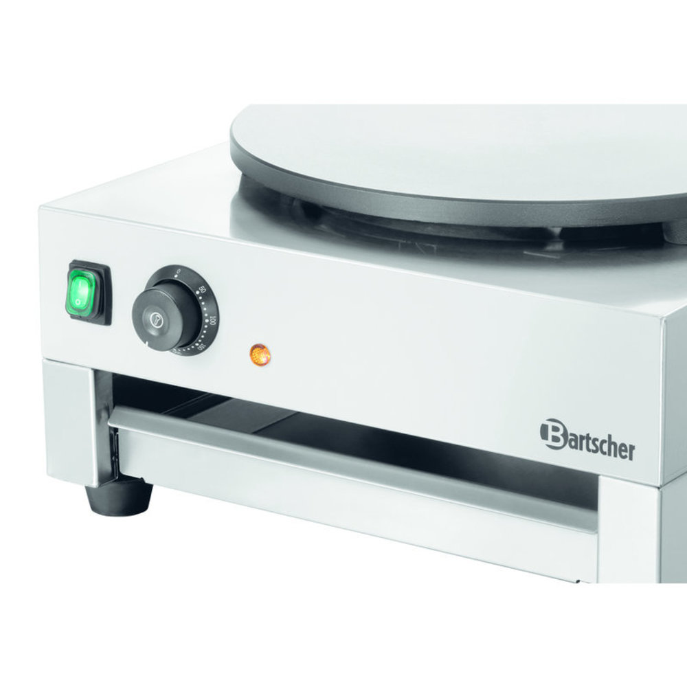 Bartscher Crêpe-bakplaat | 1cp400 | Elektrisch Rvs | ø400mm | 3kw | 450x510x245(h)mm