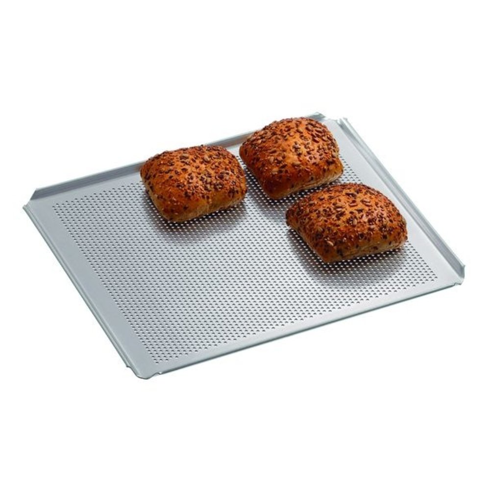 Bartscher Bakplaat Geperforeerd Aluminium 2/3 | 4 Zijden Met Opstaande Rand | 354x325x10(h)mm