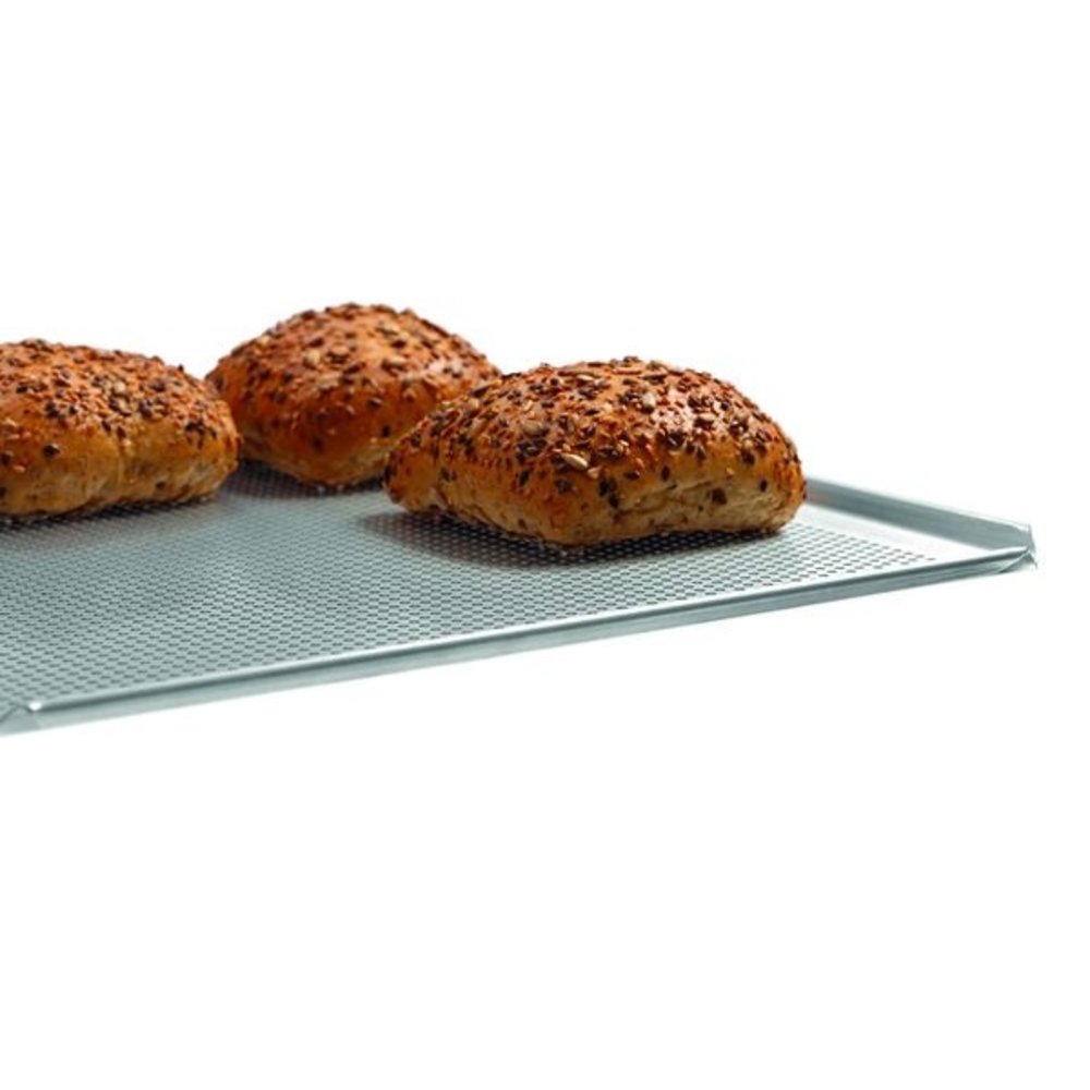 Bartscher Bakplaat Geperforeerd Aluminium 2/3 | 4 Zijden Met Opstaande Rand | 354x325x10(h)mm