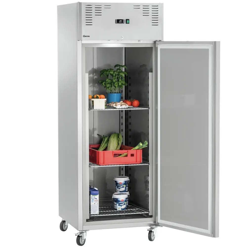 Bartscher Koelkast | 650l (2/1 Gn) | Rvs | 0°c/+8°c | Geforceerd | Wielen (geremd) | 740x835x2050(h)mm