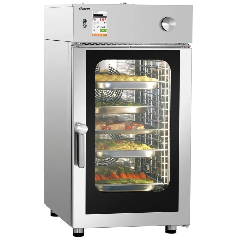 Bartscher Combisteamer | Silversteam | Elektrisch | 10 Niveaus (1/1 Gn) | 50°c/300°c | 13.8kw (400v) | Zelfreiniging | Touchscreen | 520x880x1012(h)mm