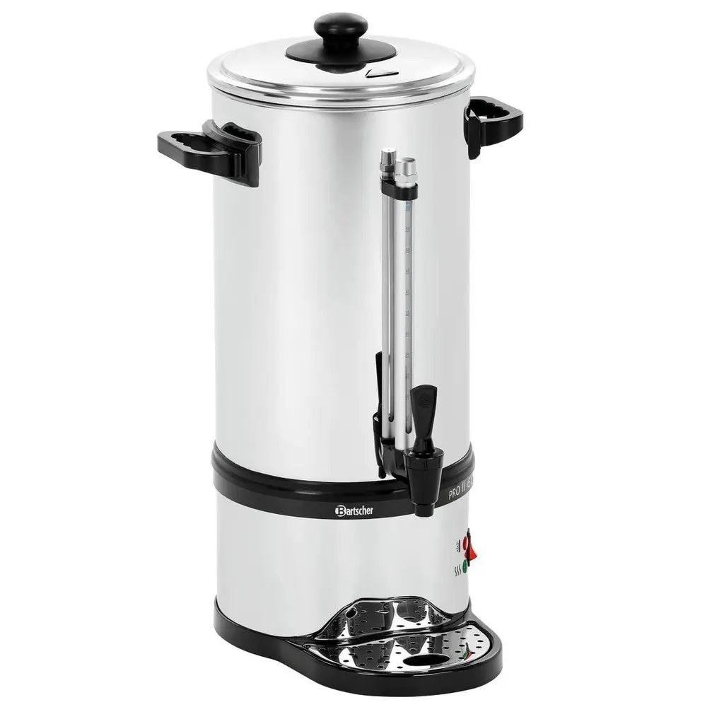 Bartscher Koffiepercolator | Pro II | Rvs/zwart | 9L | 1.2kw (230v) | Enkelwandig | Lekbak | 310x320x540(h)mm