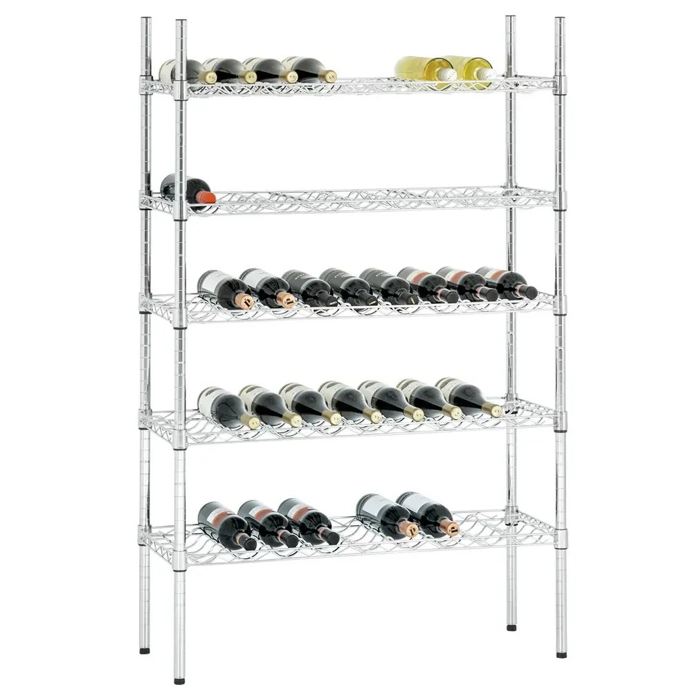 Bartscher Wijnrek | Staal | 5 Niveaus (130x 75cl) | Verstelbaar | Zelfmontage | 910x355x1405(h)mm