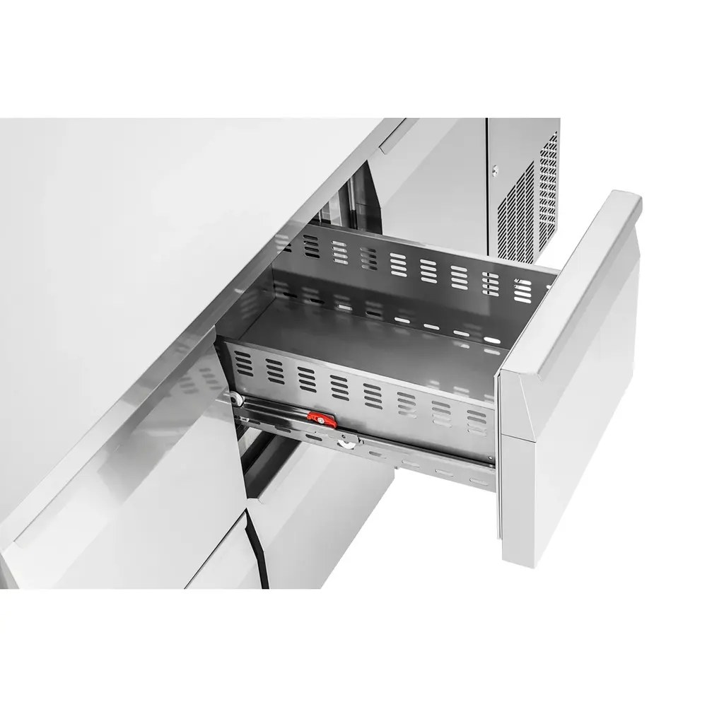 Bartscher Koelwerkbank | Easy | 425l | 1 Deur + 4 Laden (1/1 Gn) | 0°c/+8°c | Geforceerd | Wielen (geremd) | 1800x700x850(h)mm