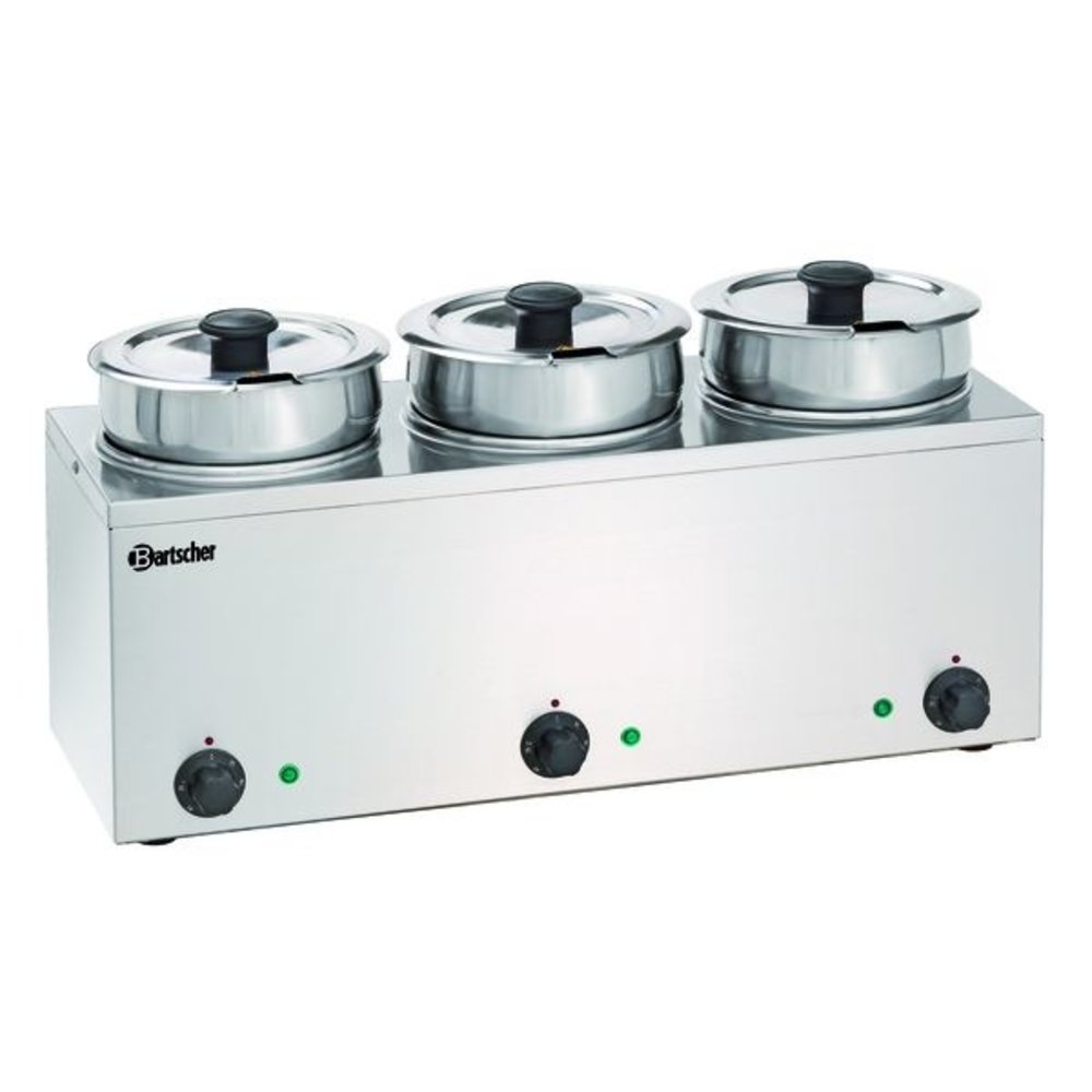 Bartscher Bain Marie | Hotpot | Rvs | 3x 3.5l | 230v | 610x240x320(h)mm