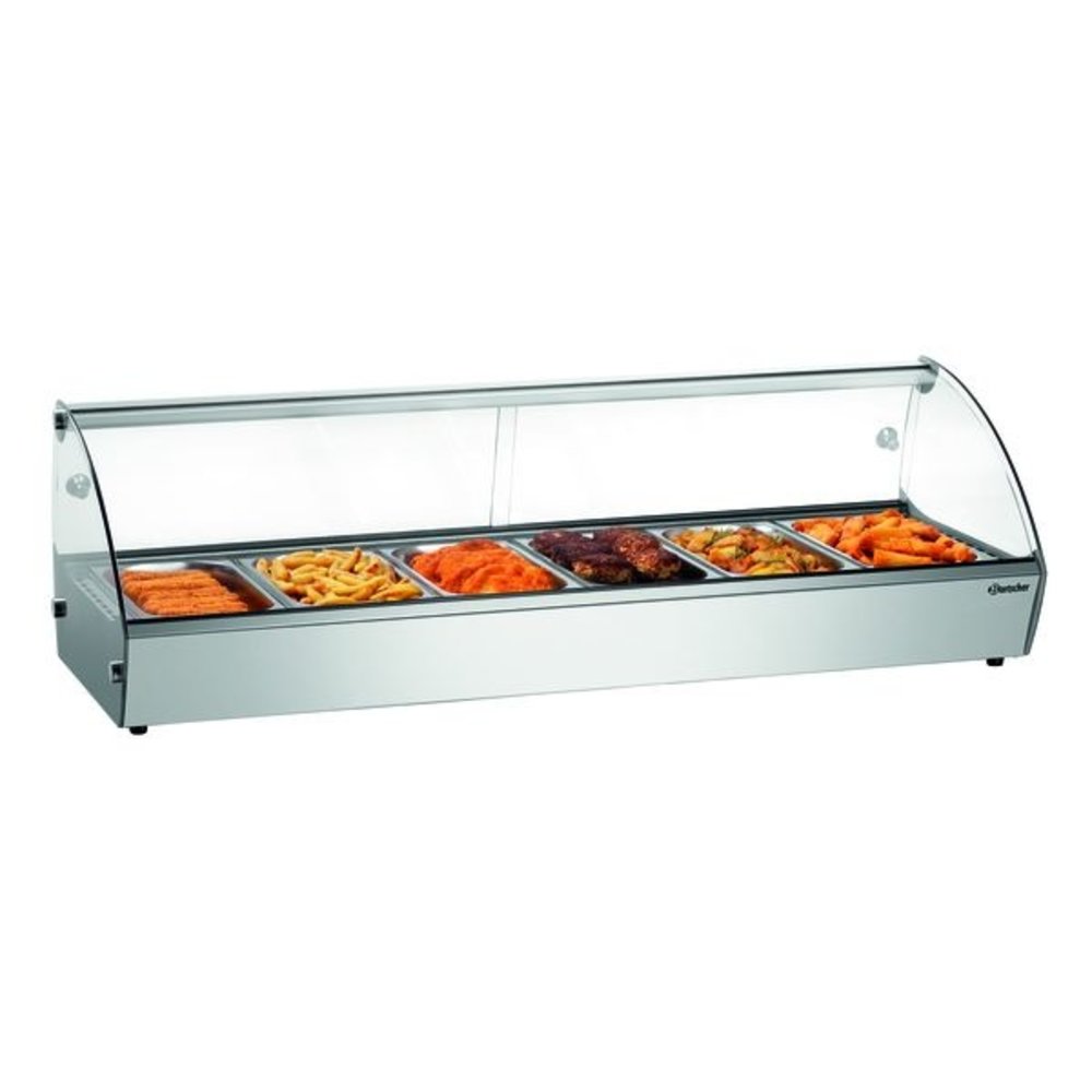 Bartscher Warmhoudvitrine | Rvs/glas | R6 68l | 6x 1/3 GN | 230v | Achter Schuifdeuren | 1135x420x335(h)mm